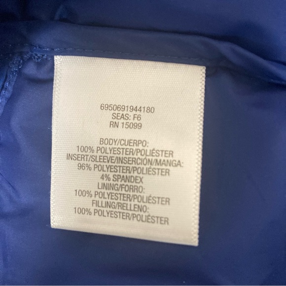 Everlast Jacket Blue Quilted Puffer Reflective Thumb Hole Zip Pockets Full Zip - Picture 8 of 16